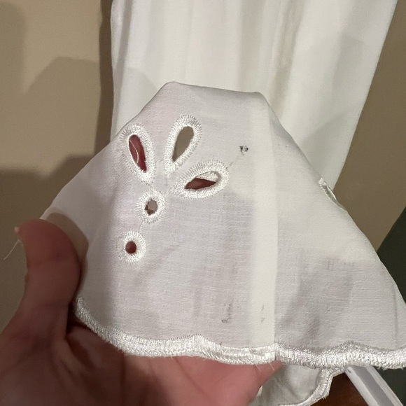 Simply Vera Vera Wang Embroidered Hem Maxi Tank Dress White Size Med Boho Chic - Picture 5 of 12